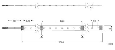 Zeichnung - LED STRIP avec connecteur, LED STRIP 900WD EH 930- 919/24V 1M