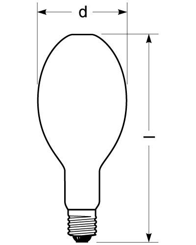 Zeichnung - Mischlichtlampe , MRL 500W/235/E40