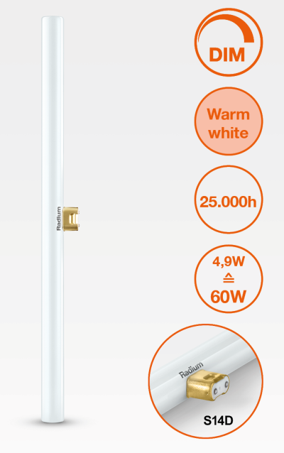 Produktbild - LED linear lamp, opal, RL-RAL1 60 DIM 4,9W/230/827/O/S14D