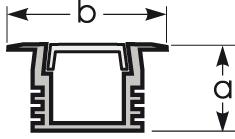Zeichnung - Aluminium wing profile for LED stripe, TRACK-F 22/12/T13I