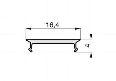 Zeichnung - Aluminiumprofile grey and Cover frosted, SET SMALL U FLAT F 17/10 GREY 1M