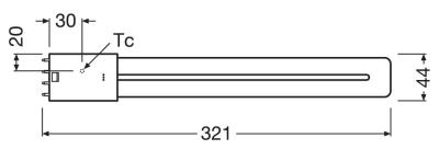 Zeichnung - LED Essence Long - Retrofit for Ralux, RL-LONG24 840/2G11 UN