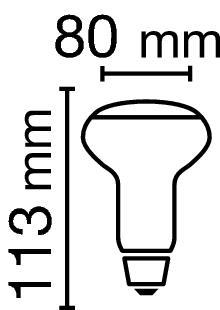 Zeichnung - LED Essence R80, 100 827/36°/E27