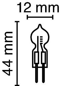 Zeichnung - Niedervolt-Halogenlampe , RJL 60W/12/SKY/IRC/GY6.35