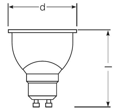Zeichnung - LED Star PAR16, RL PAR16 50 DIM 5,5W/230/WFL/840/GU10