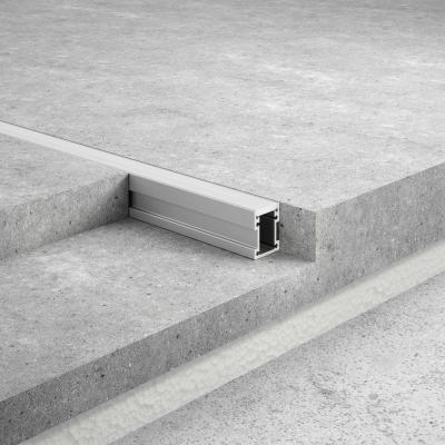 Produktbild - Profilé aluminium gris et revêtement mat, SET SMALL U FLOOR F 21/27 GREY 2M