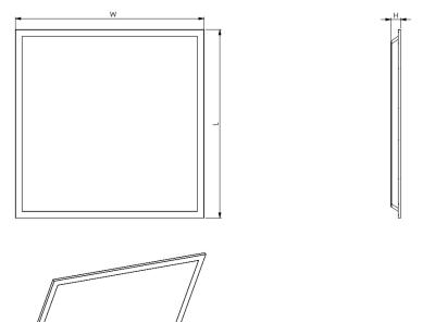 Zeichnung - LED-Rasterleuchte Essence, Panel 625, 33W/840 UGR IP40