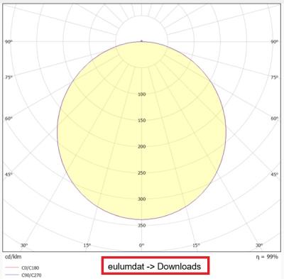 Zeichnung - LED-Rasterleuchte Star, Panel 600, 30W PS CCT UGR IP40