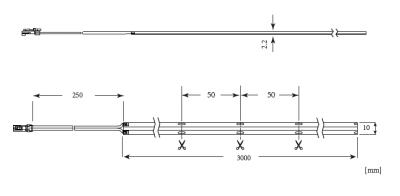 Zeichnung - LED Strip with plug connector, LED STRIP 1000ZP EH 940/24V 3M