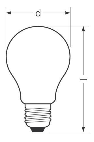 Zeichnung - Standardlampe, innenmattiert , A 60W/230/F/E27 EX