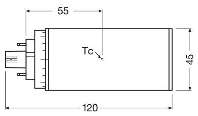 Zeichnung - LED EssenceTrio/E - Retrofit pour Ralux Trio/E, RL-TRIO/E18 840/GX24Q-2 UN