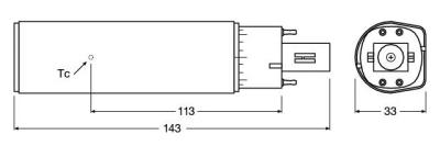 Zeichnung - LED EssenceDuo/E - Retrofit pour Ralux Duo/E, RL-DUO/E18 840/G24Q