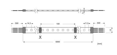 Zeichnung - LED Star Strip 500 RGB Waterproof, LED STRIP 500 S RGB/24V/IP67 5M