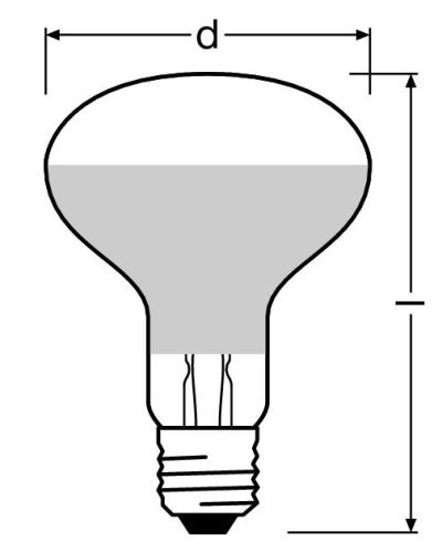 Zeichnung - LED Essence R80, 100 827/36°/E27