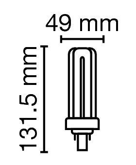 Zeichnung - Lampe fluorescente compacte Ralux®Trio/E, RX-T/E 26W/830/GX24Q