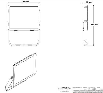 Zeichnung - LED Floodlight Star IP65, 5000/830 black