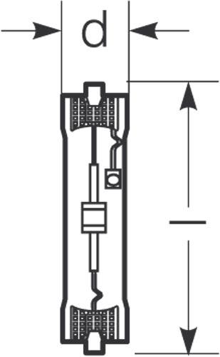 Zeichnung - Metal halide lamp with ceramic burner , RCI-TS 70W/NDL/230/RX7S