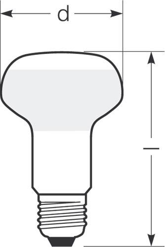 Zeichnung - LED Star R63, RL R63 60 DIM 5,5W/230/WFL/827/E27