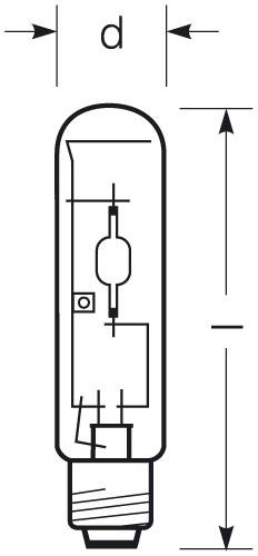 Zeichnung - Metal halide lamp with ceramic burner , RCC-TT/LR 70W/WDL/230/E27