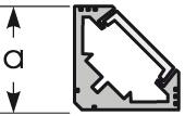 Zeichnung - Aluminium 45°-profile for LED stripe, Slim Track-W 20/20/T12I