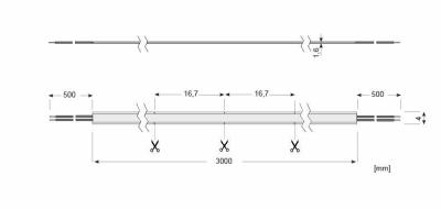 Zeichnung - LED Star Strip 400 ZeroPitch Furniture, 13,5W 940/24V 3M