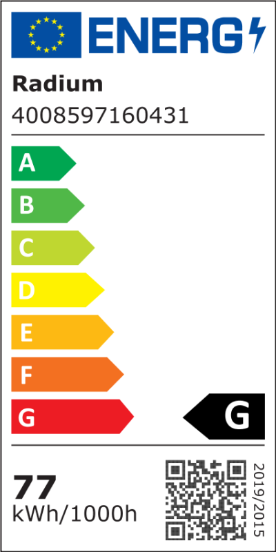 Energielabel - Natriumdampf-Hochdrucklampe , RNP-T/LR 70W/S/230/E27