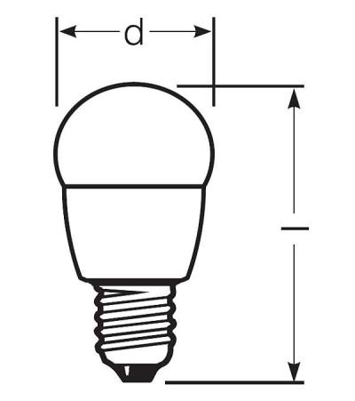 Zeichnung - LED Star Classic A, frosted, RL-A40 DIM 6W/230/F/827/E27