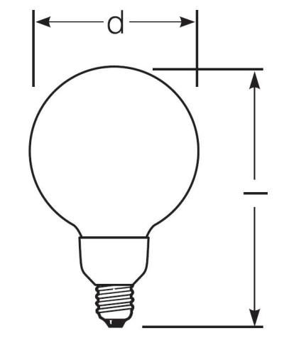 Zeichnung - LED Star Globe mat, RL-G80 100 DIM 927/F/E27