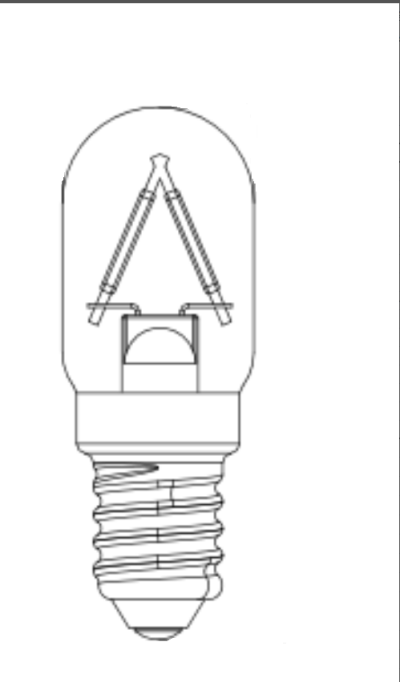 Zeichnung - Lampe tubulaire LED, RL-T20 15 827/C/E14 FIL
