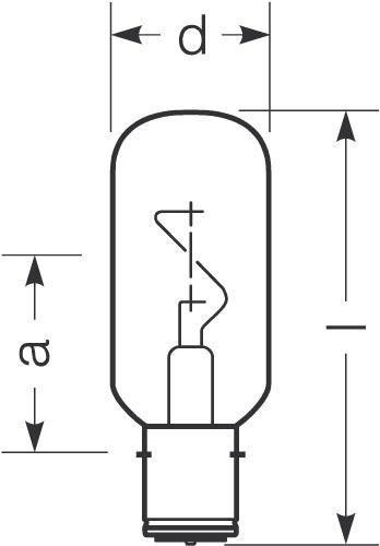 Zeichnung - Lampe de navigation fanal, forme B, SN-T 40W/2450C/24/P28S