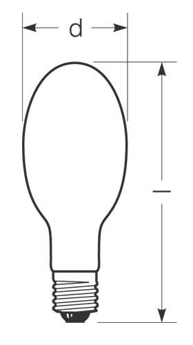 Zeichnung - Lampe à vapeur de sodium à haute pression, RNP-E/LR 150W/S/230/E40