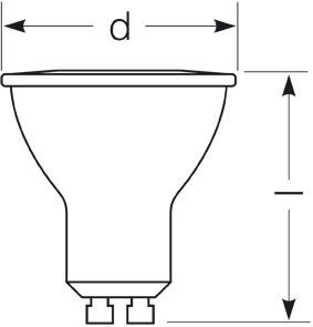 Zeichnung - LED PAR16 , RL PAR16 35 3,5W/230/WFL/827/GU10