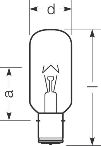 Zeichnung - Lampe de navigation fanal, forme B, SN-T 65W/2250C/230/P28S
