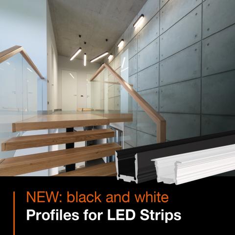 Black and white LED Strip profiles