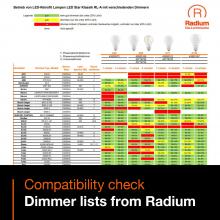 Radium dimmer list