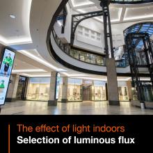 The effect of light indoors.