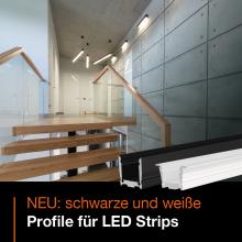 Schwarze und weiße LED Strip Profile