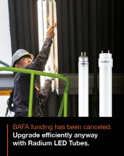 Upgrading to efficient lighting with Radium LED tubes 